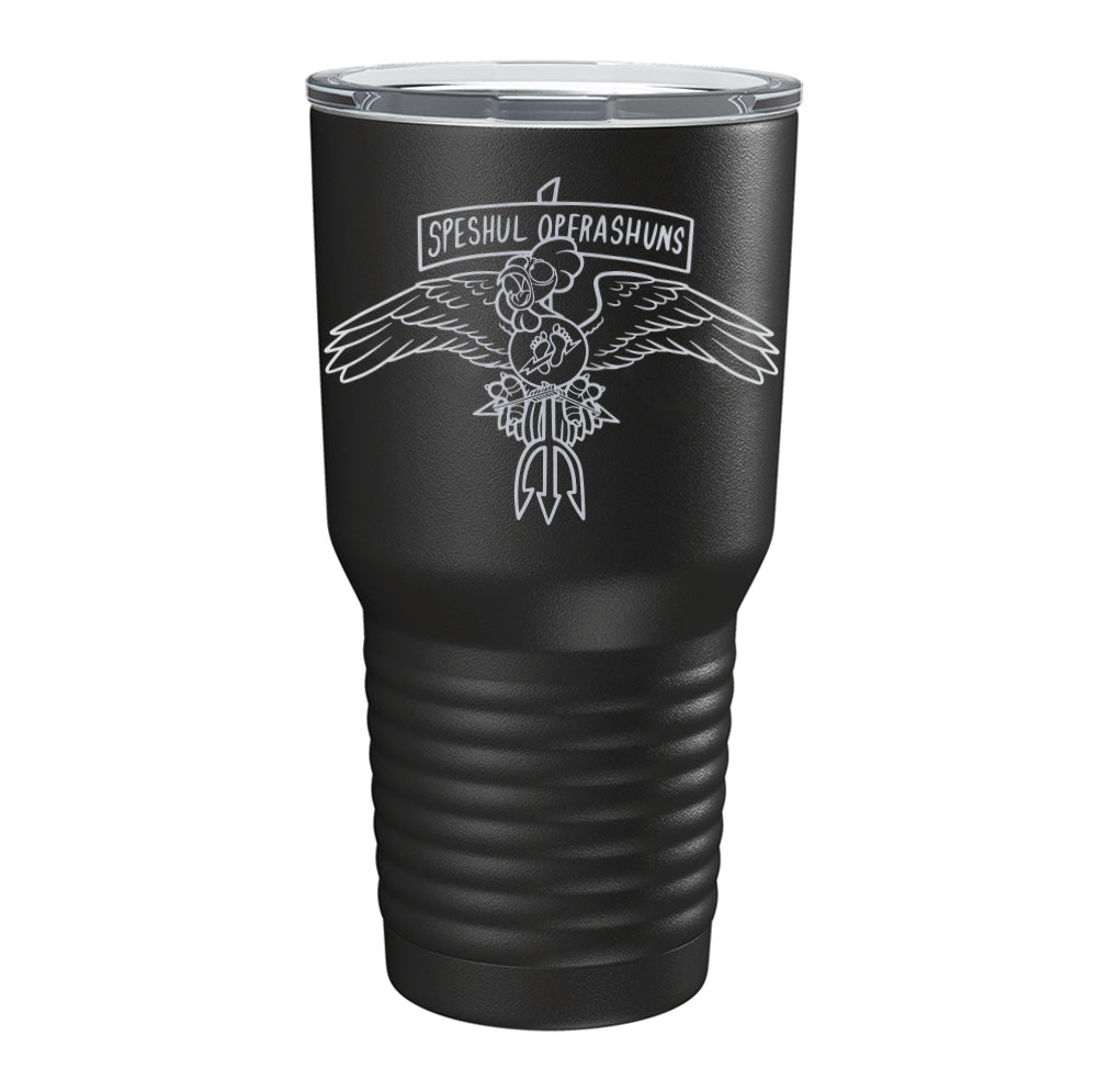 Speshul Operashuns Laser Tumbler