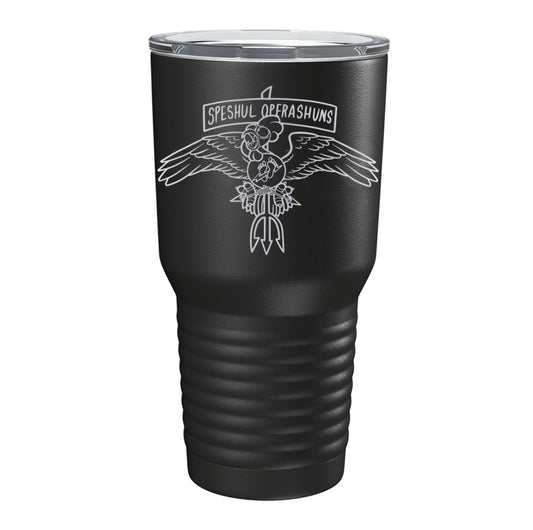 Speshul Operashuns Laser Tumbler